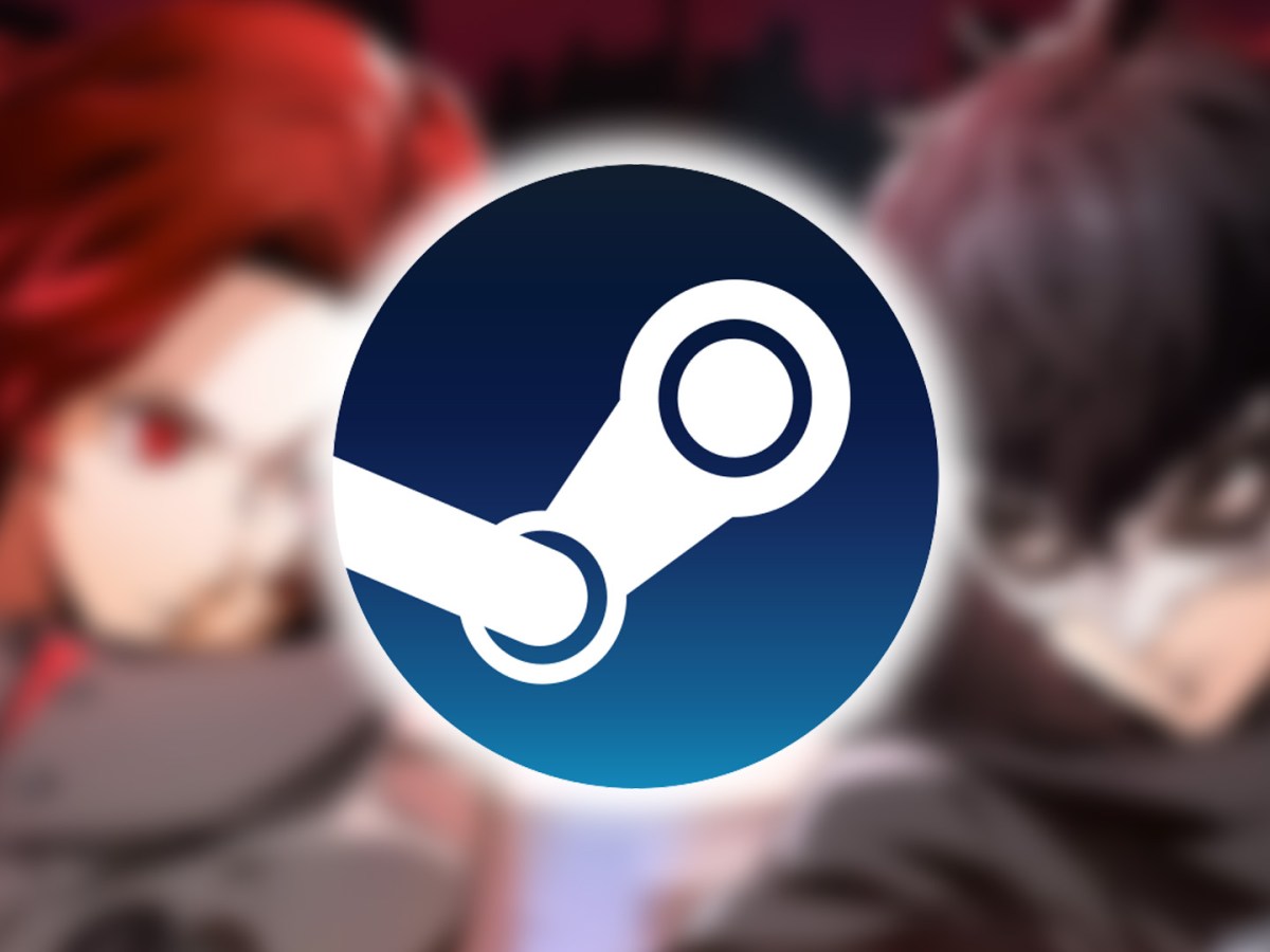 Artwork von Persona 5: The Phantom X und das Steam-Logo im Vordergrund.