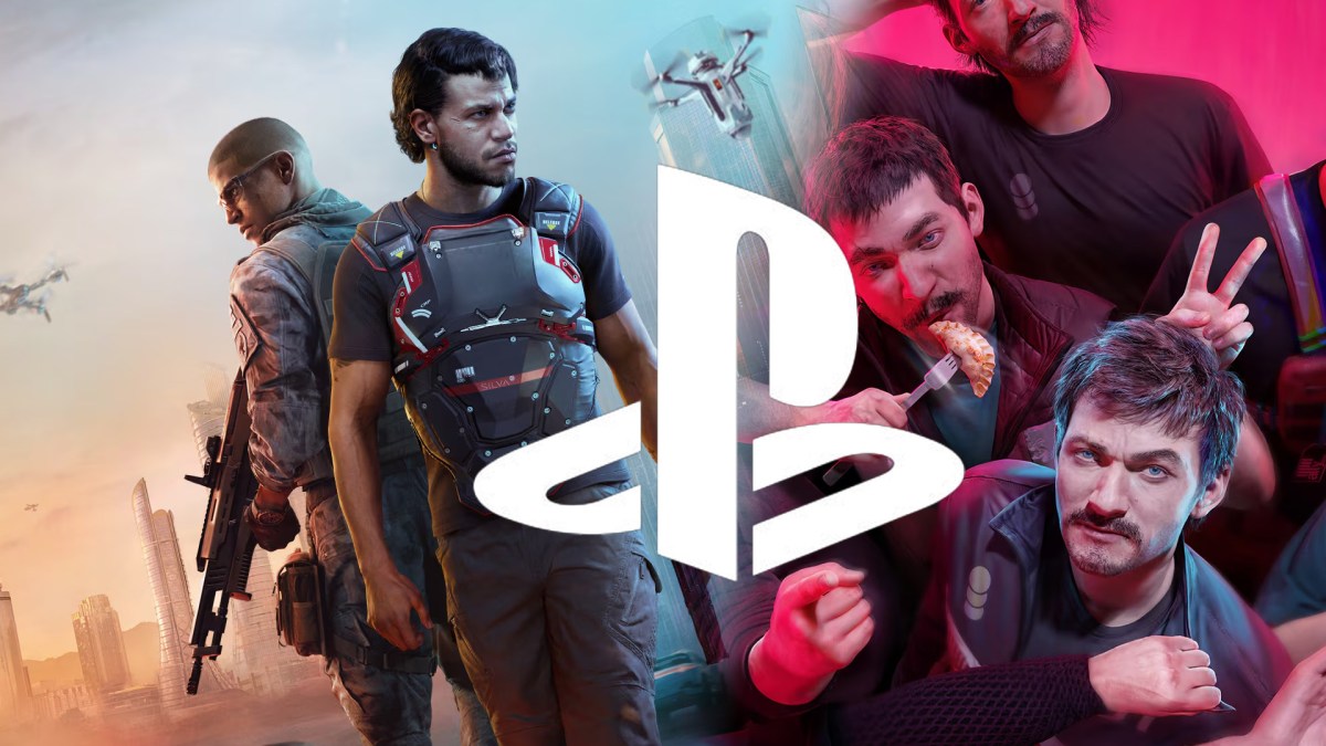 Screenshot-Collage aus Mindseye und The Alters. Im Vordergrund ist das Logo der PlayStation zu sehen.