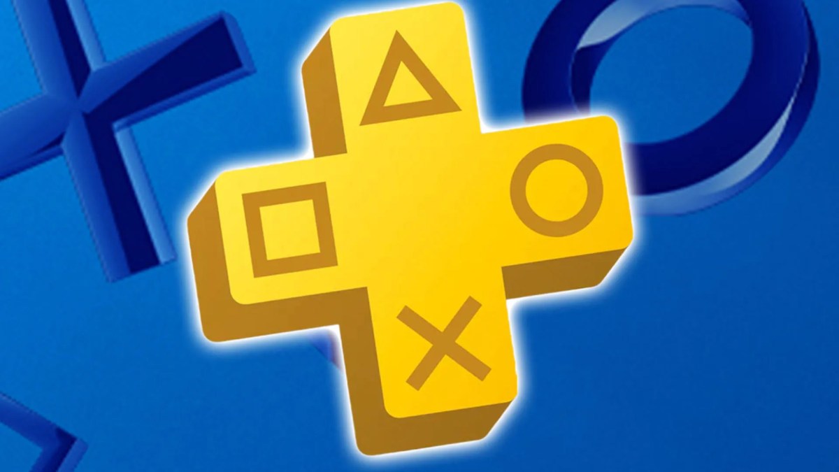 Logo von PS Plus vor einem blauen, Playstation-artigen Hintergrund.