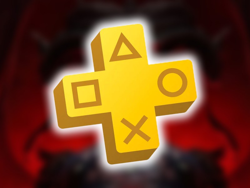 Artwork von Diablo 4. Davor das Logo von PS Plus.