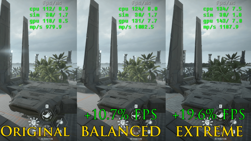 Ein Vergleichsbild zu Star Wars Battlefront 2.