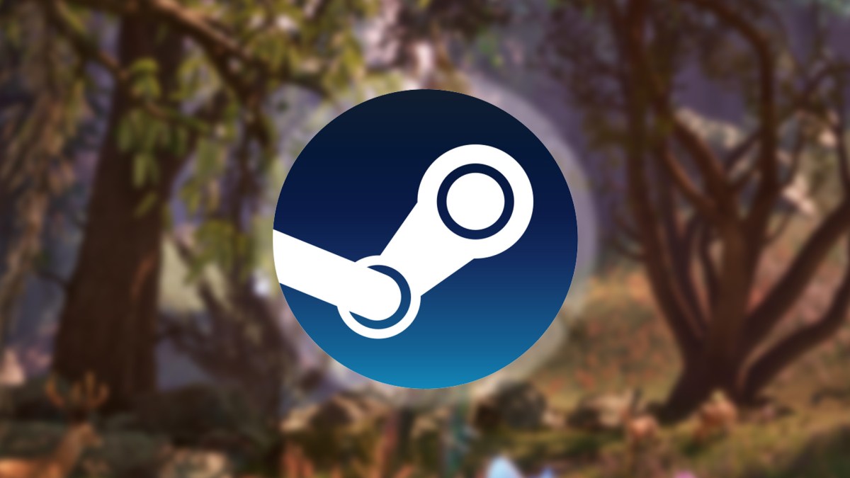 Screenshot aus Oblivion Remastered. Davor das Logo von Steam.