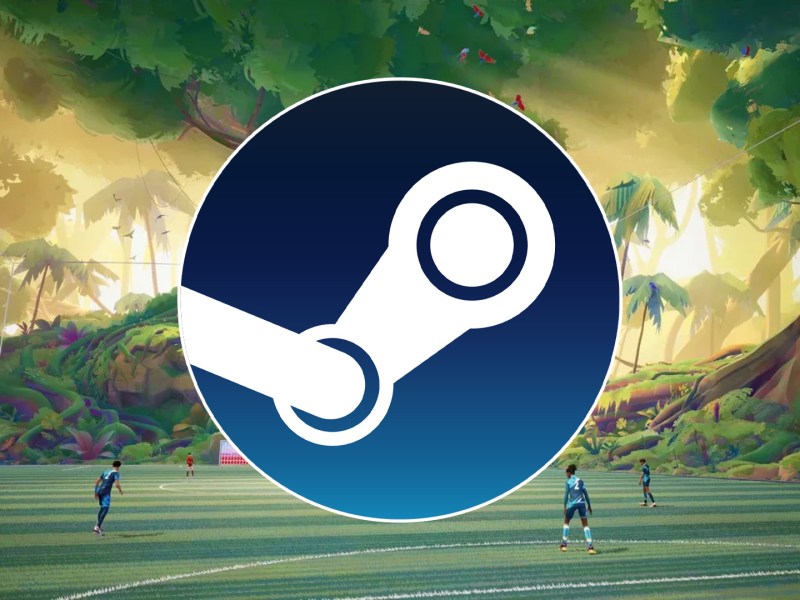 Steam Logo über einem Bild zu Rematch