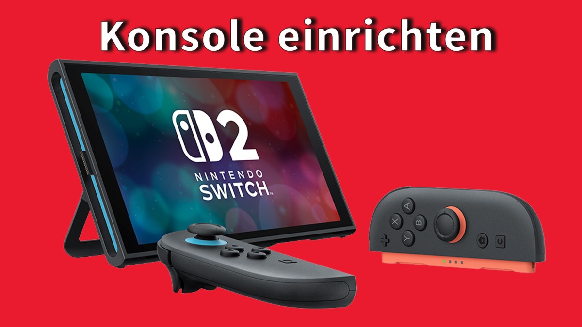 Bild von der Nintendo Switch 2. Darüber der Schriftzug 