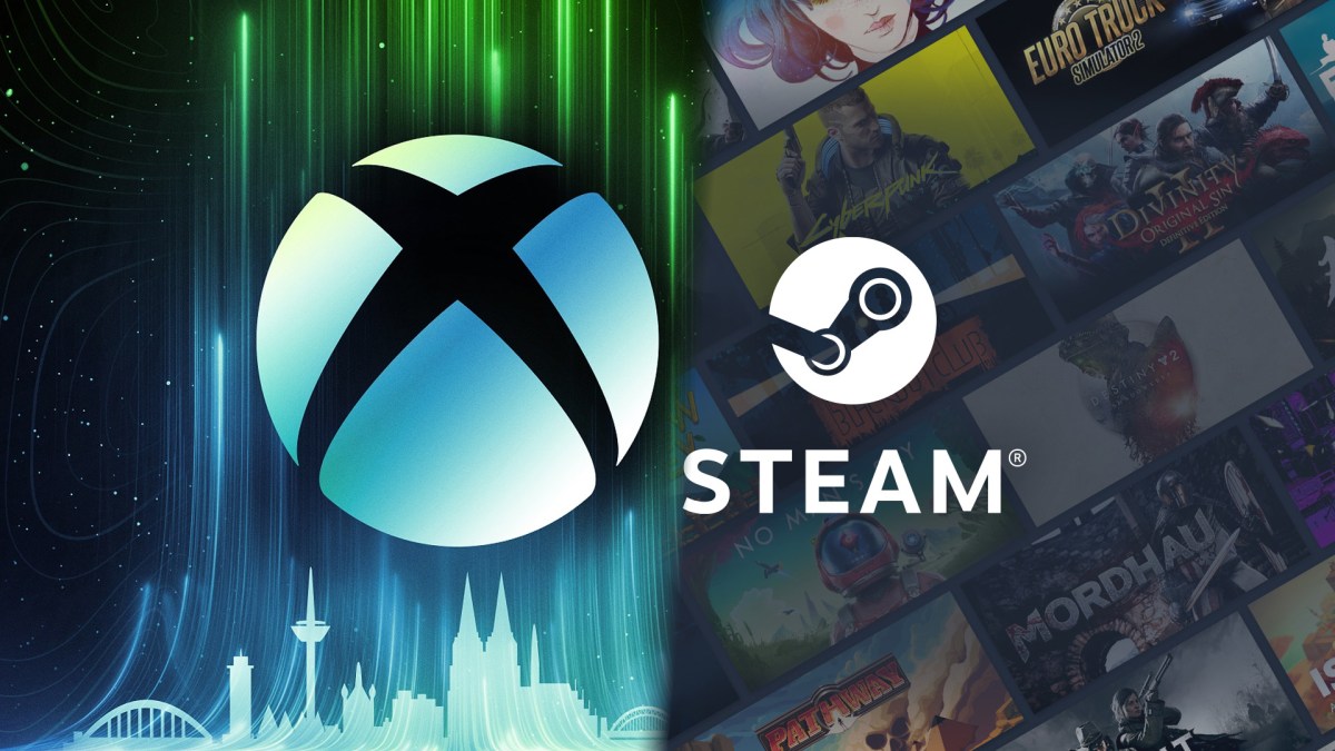 Xbox Logo in Collage mit dem Steam Logo.