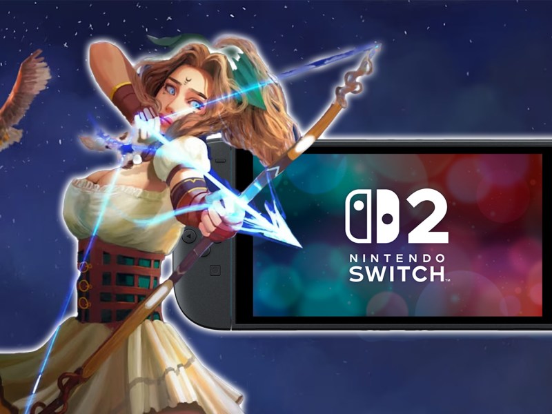 Eine Collage aus Cynthia: Hidden in the Moonshadow und der Nintendo Switch 2.