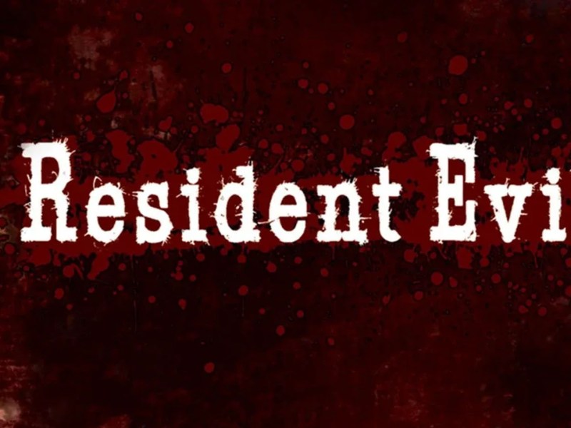 Logo von Resident Evil mit rotem Hintergrund