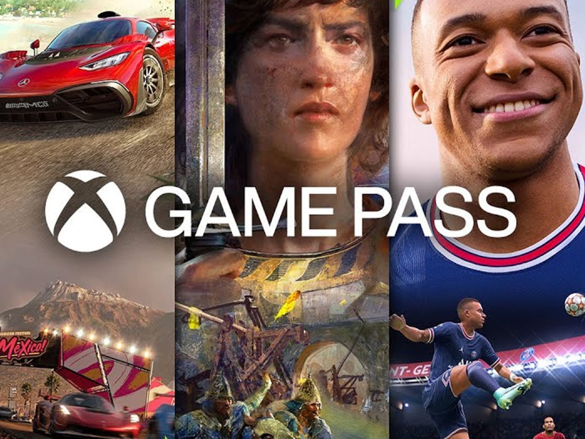 Artwork zum Xbox Game Pass mit verschiedenen Spielen.